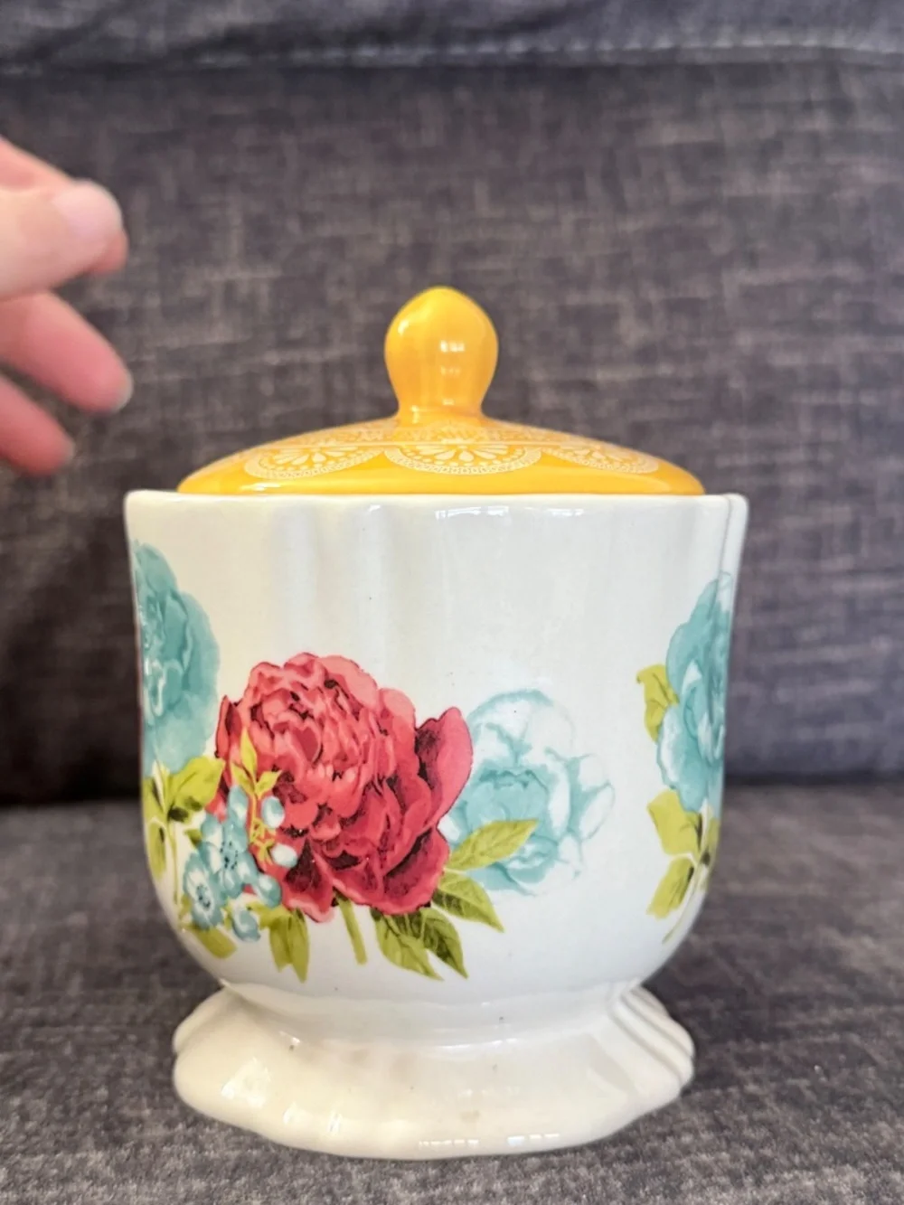 The Pioneer Woman Blossom Jubilee Stoneware Sugar Bowl Spoonful of Sugar floral